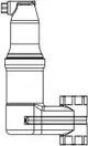Zeichnung eines vertikalen Abscheiders von IMI Hydronic Engineering mit Anschlussmöglichkeiten. Das Design zeigt die strukturellen Details des Produkts.